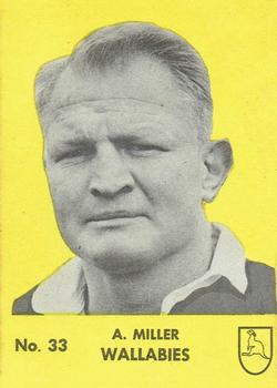 1968 Playtime Rugby Gum Famous Rugby Players - Yellow #33 Tony Miller Front